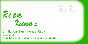 rita kunos business card